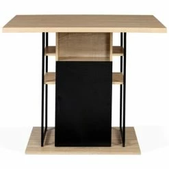Sortie 🧨 IDMARKET Ilot Central UGO 110 Cm Bois Noir Et Imitation Hêtre Avec Rangements Design Industriel 🔥 11 Sortie 🧨 IDMARKET Ilot Central UGO 110 Cm Bois Noir Et Imitation Hêtre Avec Rangements Design Industriel 🔥 -Table haute Boutique 45707893 5