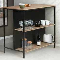 Nouveau ❤️ IDMARKET Table De Bar îlot DETROIT Design Industriel 🔔