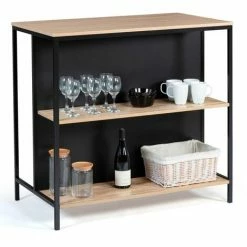 Vente flash ⭐ IDMARKET Table De Bar îlot DETROIT Et 2 Tabourets Design Industriel 🔥 -Table haute Boutique 46454615 4