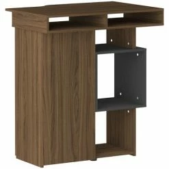 Budget 😉 SYMBIOSIS - Meuble Bar KUBE Noyer - Noce 🤩 -Table haute Boutique 46476376 3