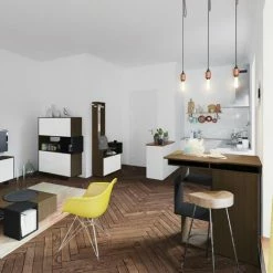 Budget 😉 SYMBIOSIS - Meuble Bar KUBE Noyer - Noce 🤩 -Table haute Boutique 46476376 5