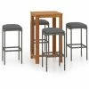 Sortie 👍 Hommoo Ensemble De Bar De Jardin Avec Coussins 5 Pcs Gris 🎉
