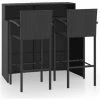 Le moins cher 👏 Hommoo Ensemble De Bar De Jardin 3 Pcs Noir 🎉 2 Le moins cher 👏 Hommoo Ensemble De Bar De Jardin 3 Pcs Noir 🎉 -Table haute Boutique 46561822 1