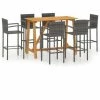 De gros ✨ Hommoo Ensemble De Bar De Jardin 7 Pcs Gris 😀 -Table haute Boutique 46562157 1