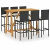 Top 10 😀 Hommoo Ensemble De Bar De Jardin Avec Coussins 7 Pcs Noir 🎁 2 Top 10 😀 Hommoo Ensemble De Bar De Jardin Avec Coussins 7 Pcs Noir 🎁 -Table haute Boutique 46562291 1