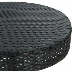 Meilleure vente ⭐ Hommoo Ensemble De Bar De Jardin 3 Pcs Resine Tressee Noir 🌟 -Table haute Boutique 46563409 5