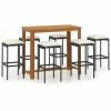 Meilleur prix 🧨 Hommoo Ensemble De Bar De Jardin Avec Coussins 7 Pcs Noir 🌟 -Table haute Boutique 46563624 1