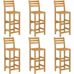 Remise ❤️ Hommoo Ensemble De Bar D'exterieur 7 Pcs Bois D'acacia Massif 🤩 -Table haute Boutique 46564116 3