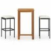 Vente flash 🌟 Hommoo Ensemble De Bar De Jardin Avec Coussins 3 Pcs Noir ✔️ 1 Vente flash 🌟 Hommoo Ensemble De Bar De Jardin Avec Coussins 3 Pcs Noir ✔️ -Table haute Boutique 46564608 1