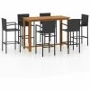 De gros ⭐ Hommoo Ensemble De Bar De Jardin 7 Pcs Noir 🧨 -Table haute Boutique 46564620 1