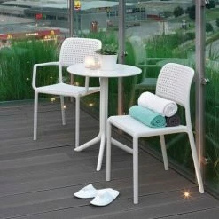 Promo 🌟 COMPRALO Table De Bar Ronde En Polypropylène De Style Taupe Tuhl Lipari ❤️ -Table haute Boutique 46668100 2