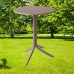 Promo 🌟 COMPRALO Table De Bar Ronde En Polypropylène De Style Taupe Tuhl Lipari ❤️ -Table haute Boutique 46668100 3