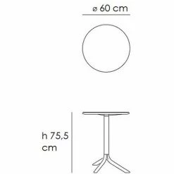 Promo 🌟 COMPRALO Table De Bar Ronde En Polypropylène De Style Taupe Tuhl Lipari ❤️ -Table haute Boutique 46668100 4