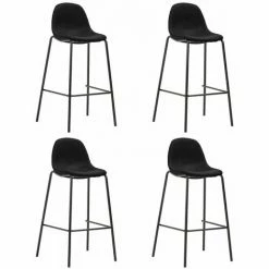 Remise 🥰 ASUPERMALL Ensemble De Bar 5 Pcs Tissu Noir 🔔 -Table haute Boutique 46888947 5