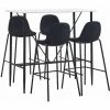 Vente flash 🥰 ASUPERMALL Ensemble De Bar 5 Pcs Tissu Noir 👏 -Table haute Boutique 46888954 1