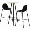 De gros 🎁 ASUPERMALL Ensemble De Bar 3 Pcs Tissu Noir 🔥 -Table haute Boutique 46889003 1