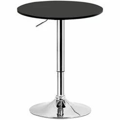Vente flash 😉 WOLTU 1 X Table De Bar En MDF Avec Pied. Table Ronde. Hauteur Réglable.Noir ✨