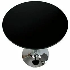 Vente flash 😉 WOLTU 1 X Table De Bar En MDF Avec Pied. Table Ronde. Hauteur Réglable.Noir ✨ -Table haute Boutique 47380224 4