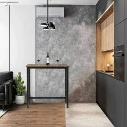Les meilleures critiques de 🎉 WOLTU Table De Bar Industriel Avec Cadre En Métal.Table De Bistrot.Table à Manger Plateau En Aggloméré 100x40x100cm.Hêtre Foncé 😉 -Table haute Boutique 47554206 3