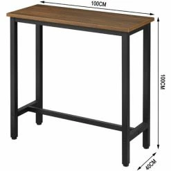 Les meilleures critiques de 🎉 WOLTU Table De Bar Industriel Avec Cadre En Métal.Table De Bistrot.Table à Manger Plateau En Aggloméré 100x40x100cm.Hêtre Foncé 😉 -Table haute Boutique 47554206 4