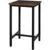 Sortie 😍 WOLTU Table De Bar.Table De Cuisine Carré.en Aggloméré Et Métal.60x60x102cm.Hêtre Foncé ✔️