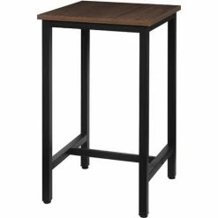 Sortie 😍 WOLTU Table De Bar.Table De Cuisine Carré.en Aggloméré Et Métal.60x60x102cm.Hêtre Foncé ✔️