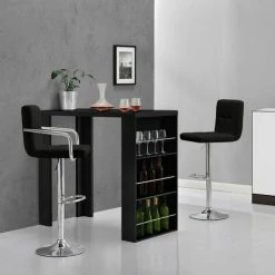 Le moins cher 😍 Table De Bar Bonn 3 Étagères 117 X 57 X 107 Cm Noir [en.casa] 👏