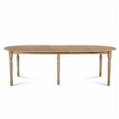 Vente flash 🛒 HELLIN Table Ronde 6 Pieds Tournés 115 Cm + 3 Rallonges Bois - VICTORIA - Chêne 🤩