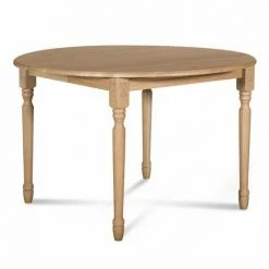 Vente flash 🛒 HELLIN Table Ronde 6 Pieds Tournés 115 Cm + 3 Rallonges Bois - VICTORIA - Chêne 🤩 -Table haute Boutique 49302322 3