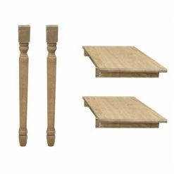 Vente flash 🛒 HELLIN Table Ronde 6 Pieds Tournés 115 Cm + 3 Rallonges Bois - VICTORIA - Chêne 🤩 -Table haute Boutique 49302322 5
