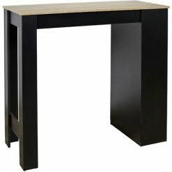Tout neuf 🔥 THE HOME DECO FACTORY Table Bar Avec étagères Intégrées Cheers Noir - Noir 🎁 -Table haute Boutique 49415241 3