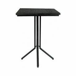 Budget 😍 M-S Table De Bar Carrée 75 Cm En Teck Et Métal Noir - MELTON 🎁