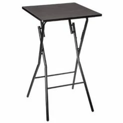 Le moins cher 👏 Table De Bar Pliante En Métal Coloris Noir - L.60 X L.60 X H.103 Cm -PEGANE- ⭐