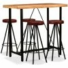 Coupon ⌛ YOUTHUP Ensemble De Bar 5 Pcs Bois De Sesham Massif Et Cuir Véritable ✔️ -Table haute Boutique 51852266 1