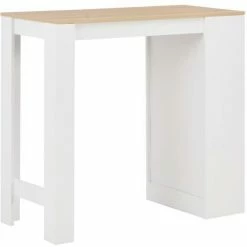 Vente flash 🥰 YOUTHUP Table De Bar Avec étagère Blanc 110x50x103 Cm 🎁 -Table haute Boutique 51852482 3