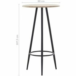 Budget ❤️ YOUTHUP Table De Bar Chêne 60 X 107,5 Cm MDF 🎉 -Table haute Boutique 51852562 4