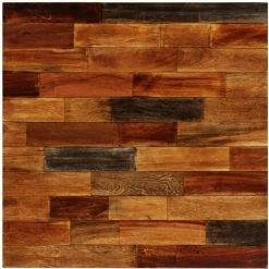 De gros 🎉 YOUTHUP Ensemble De Bar 3 Pcs Bois Massif Recyclé Et Cuir De Chèvre - Brun 😀 -Table haute Boutique 51861098 3