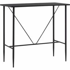 Nouveau 🔔 YOUTHUP Table De Bar Noir 120x60x110 Cm MDF - Noir 😍