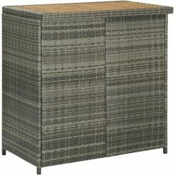 Remise 👏 YOUTHUP Ensemble De Bar 3 Pcs Résine Tressée Gris - Gris 🧨 -Table haute Boutique 51879528 4