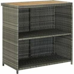 Remise 👏 YOUTHUP Ensemble De Bar 3 Pcs Résine Tressée Gris - Gris 🧨 -Table haute Boutique 51879528 5