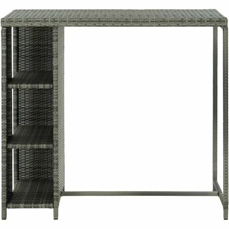 Vente flash 🎉 YOUTHUP Table De Bar Avec Rangement Gris 120x60x110 Cm Résine Tressée - Gris 😍 4 Vente flash 🎉 YOUTHUP Table De Bar Avec Rangement Gris 120x60x110 Cm Résine Tressée - Gris 😍 – Image 2