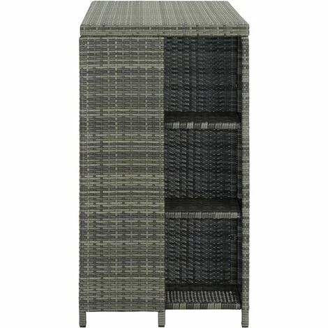 Vente flash 🎉 YOUTHUP Table De Bar Avec Rangement Gris 120x60x110 Cm Résine Tressée - Gris 😍 5 Vente flash 🎉 YOUTHUP Table De Bar Avec Rangement Gris 120x60x110 Cm Résine Tressée - Gris 😍 – Image 3