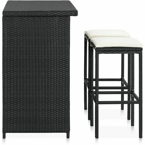 De gros 🛒 YOUTHUP Ensemble De Bar 3 Pcs Résine Tressée Noir - Noir 🧨 5 De gros 🛒 YOUTHUP Ensemble De Bar 3 Pcs Résine Tressée Noir - Noir 🧨 – Image 3