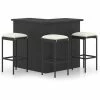 Vente flash 🤩 YOUTHUP Meuble De Bar De Jardin 4 Pcs Avec Coussins Résine Tressée Noir - Noir 🛒 -Table haute Boutique 51884850 1