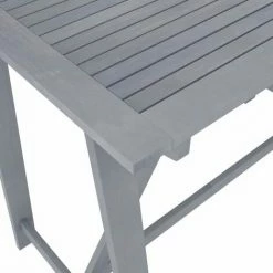 Bon marché ✔️ YOUTHUP Table De Bar De Jardin Gris 140x70x104 Cm Bois D'acacia Massif - Gris ⭐ -Table haute Boutique 51885681 4