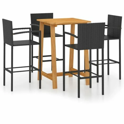 Offres 😉 YOUTHUP Ensemble De Bar De Jardin 5 Pcs Noir - Noir 💯 3 Offres 😉 YOUTHUP Ensemble De Bar De Jardin 5 Pcs Noir - Noir 💯