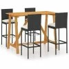 Budget 🧨 YOUTHUP Ensemble De Bar De Jardin Avec Coussins 5 Pcs Noir - Noir ⭐ 2 Budget 🧨 YOUTHUP Ensemble De Bar De Jardin Avec Coussins 5 Pcs Noir - Noir ⭐ -Table haute Boutique 51893271 1