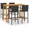 Acheter ⌛ YOUTHUP Ensemble De Bar De Jardin 5 Pcs Noir - Noir 👏