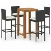 Budget 🎁 YOUTHUP Ensemble De Bar De Jardin Avec Coussins 5 Pcs Noir - Noir ❤️ 1 Budget 🎁 YOUTHUP Ensemble De Bar De Jardin Avec Coussins 5 Pcs Noir - Noir ❤️ -Table haute Boutique 51893279 1