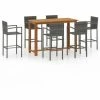 Nouveau ⭐ YOUTHUP Ensemble De Bar De Jardin 7 Pcs Gris - Gris 🌟 -Table haute Boutique 51893294 1